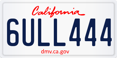 CA license plate 6ULL444