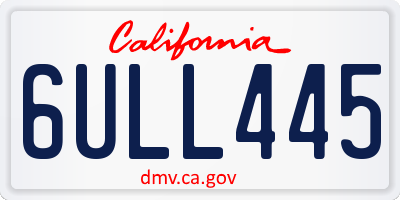 CA license plate 6ULL445