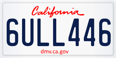 CA license plate 6ULL446