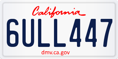 CA license plate 6ULL447