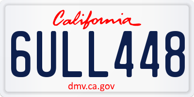 CA license plate 6ULL448