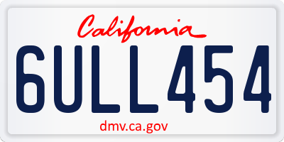 CA license plate 6ULL454