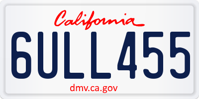 CA license plate 6ULL455