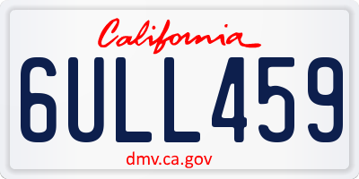 CA license plate 6ULL459