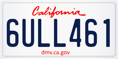 CA license plate 6ULL461
