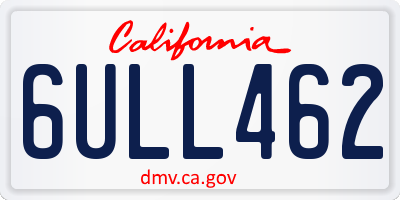 CA license plate 6ULL462