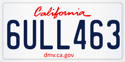 CA license plate 6ULL463