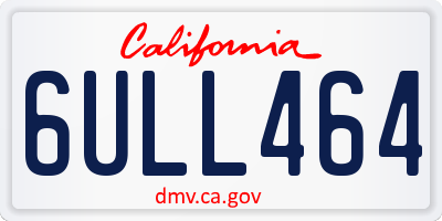 CA license plate 6ULL464