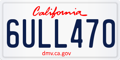 CA license plate 6ULL470