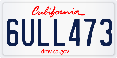 CA license plate 6ULL473
