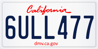 CA license plate 6ULL477