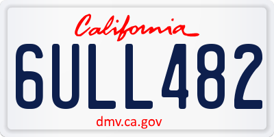 CA license plate 6ULL482