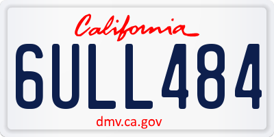 CA license plate 6ULL484