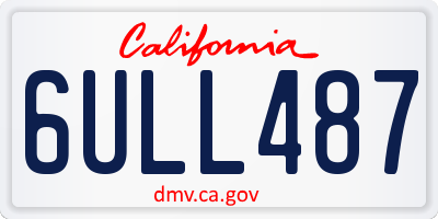 CA license plate 6ULL487
