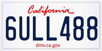CA license plate 6ULL488