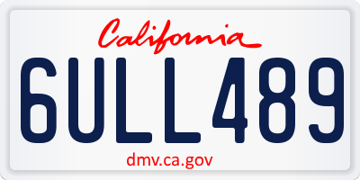 CA license plate 6ULL489