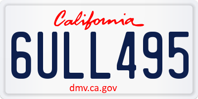 CA license plate 6ULL495