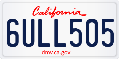CA license plate 6ULL505