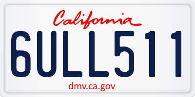 CA license plate 6ULL511
