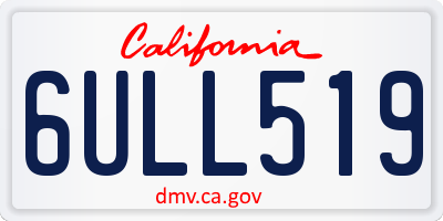 CA license plate 6ULL519