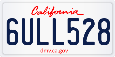 CA license plate 6ULL528