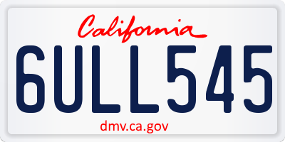 CA license plate 6ULL545