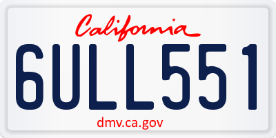 CA license plate 6ULL551