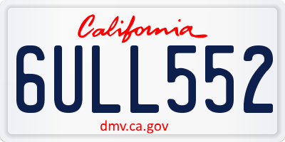 CA license plate 6ULL552