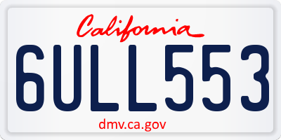 CA license plate 6ULL553