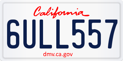 CA license plate 6ULL557