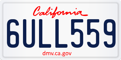 CA license plate 6ULL559