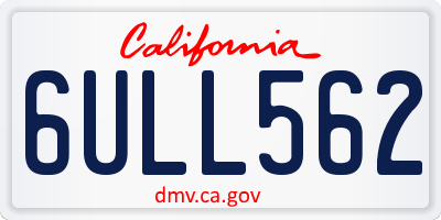 CA license plate 6ULL562