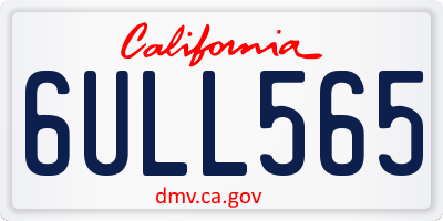 CA license plate 6ULL565