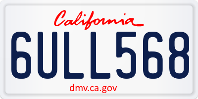 CA license plate 6ULL568