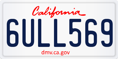 CA license plate 6ULL569