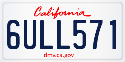 CA license plate 6ULL571