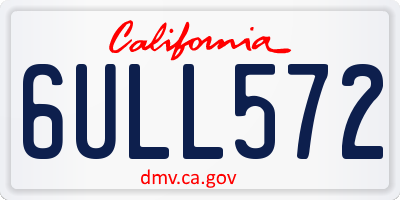 CA license plate 6ULL572