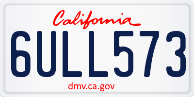 CA license plate 6ULL573
