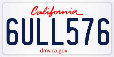 CA license plate 6ULL576