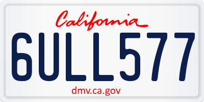 CA license plate 6ULL577