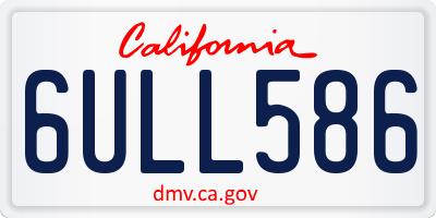CA license plate 6ULL586