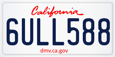 CA license plate 6ULL588