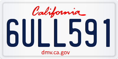 CA license plate 6ULL591