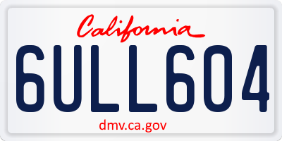 CA license plate 6ULL604