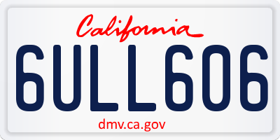 CA license plate 6ULL606
