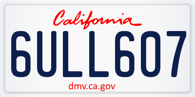 CA license plate 6ULL607