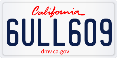 CA license plate 6ULL609