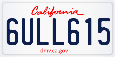 CA license plate 6ULL615