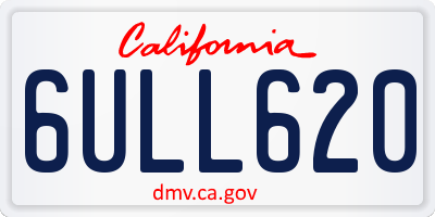 CA license plate 6ULL620
