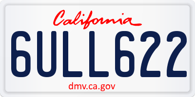 CA license plate 6ULL622